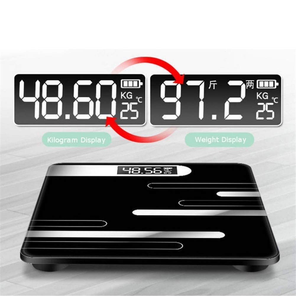 Balance de Salle de Bain Professionnelle avec écran rétro-éclairé, pesant 400 LB, Mesure précise et Durable (Couleur : Chargement USB) (Paragraphe Batterie)