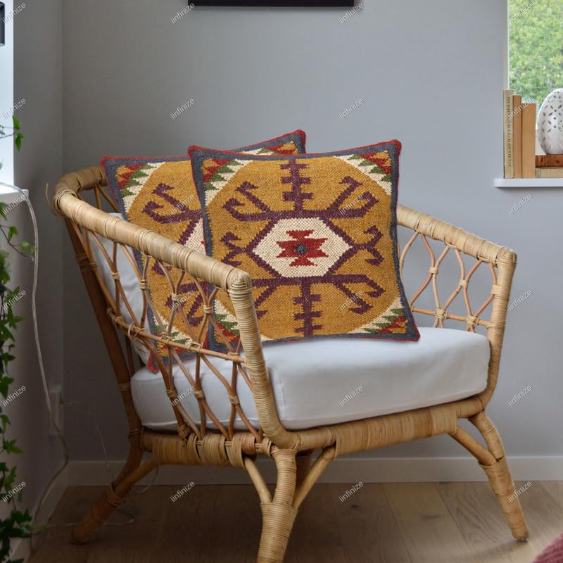 Housse de coussin laine de jute bohème pour une ambiance chaleureuse