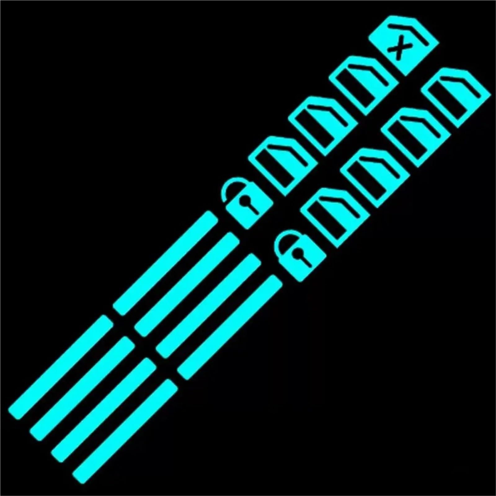 Interior Button Stickers Car Window Button Sticker Universal Luminous Lifter Switch Fluorescent Decals Night Glowing Cars Interior Stickers(Blue)
