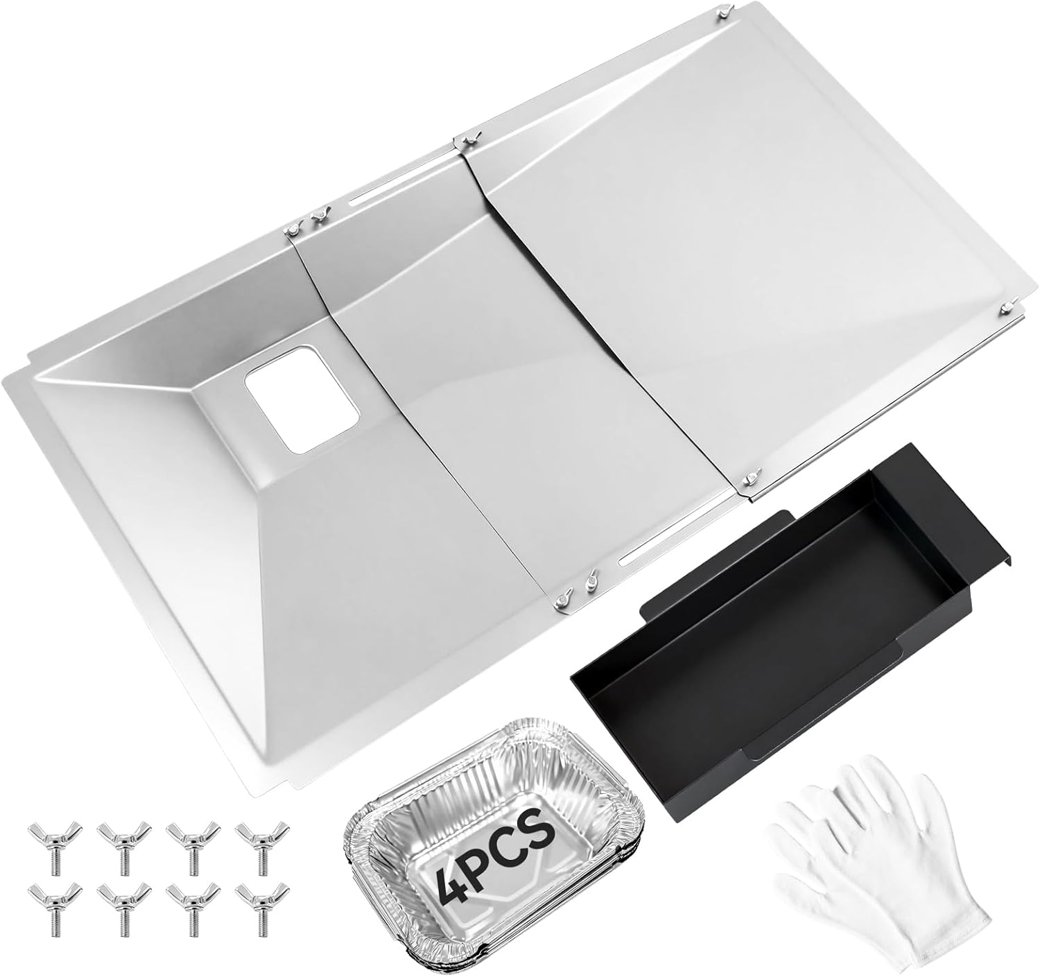 720-0888N Grease Tray with Catch Pan for Nexgrill 720-0888s 720-0830h, Charbroil, Dyna-glo, Kenmore, BHG, Backyard, Expert Most Grills, Adjustable Universal Drip Pan for 3/4/5 Burner Replacement Parts