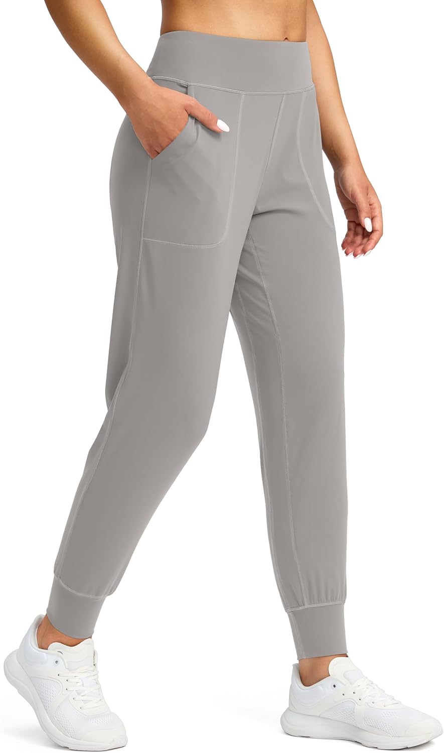 Soothfeel Women's Joggers with Zipper Pockets Petite/Regular/Tall High Waisted Athletic Workout Yoga Pants Joggers for Women