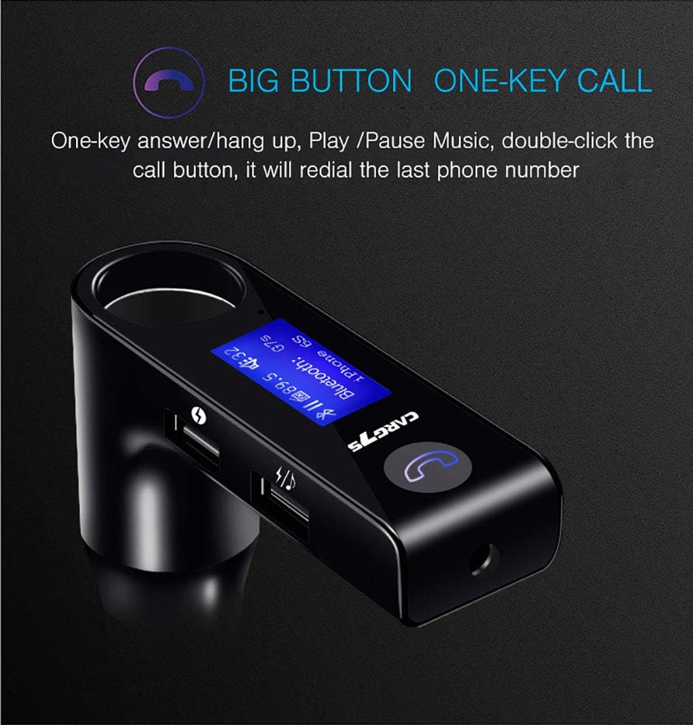 Bluetooth FM Transmitter for Car, Bluetooth 4.1 Wireless FM Radio Adapter Car Kit with Hand Free Call 4 Modes Music Play Support TF Card &U-Disk Voltage Detection