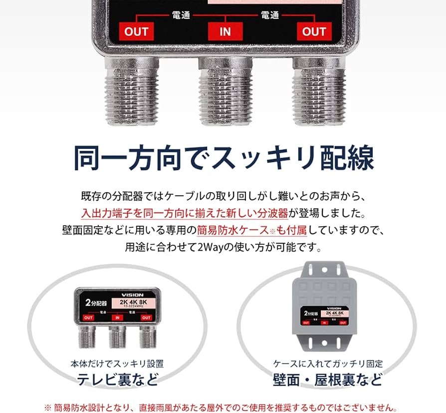 4K/8K対応 防水　テレビ　分配器セット 611dacci7SL._AC_UF894,