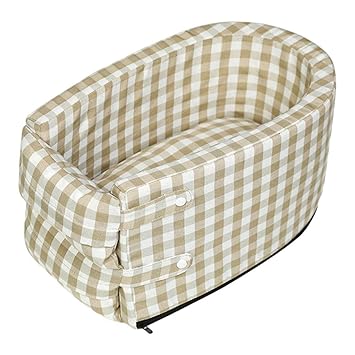 Indy Mall Portable Cat Car Seat Dog Car Artifact Anti-Dirty Cushion for Small Dog Small Lattice White