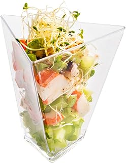 Professional Dessert Cups, Plastic Cups for Dessert - Durable Premium Plastic - Modern Shaped - Clear - 3.5 oz - 2.9