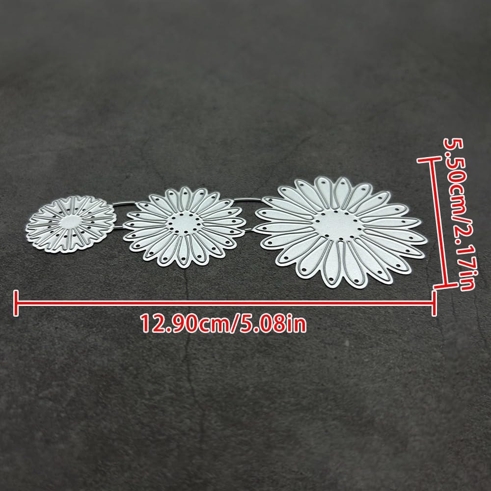 Lapoo Flowers Cutting Die for Scrapbooking - Durable Metal Cutting Die for DIY Scrapbook Photo Album Decorative Paper Card, 3D Backgrounds Frame (Daisy Leaves 5.1 x 2.2 in)