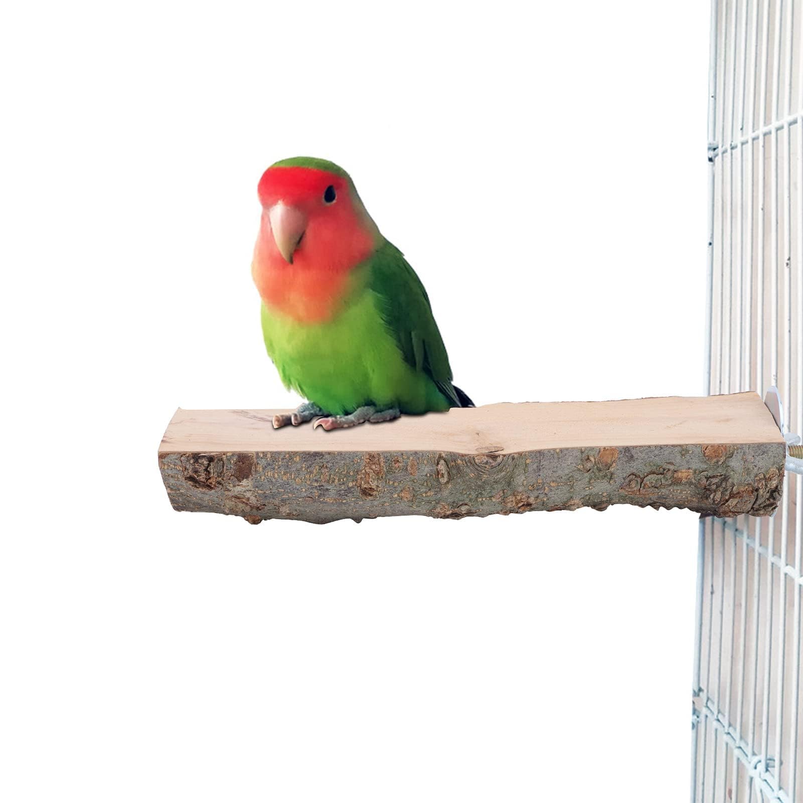 Wooden Parrot Standing Platform, Platform Standing Branch for Chewing Exercise, Bird Stand Perch Swing Toys Bird Cage Accessories for Lovebirds, Budgies, Cockatiels (6-7/18)