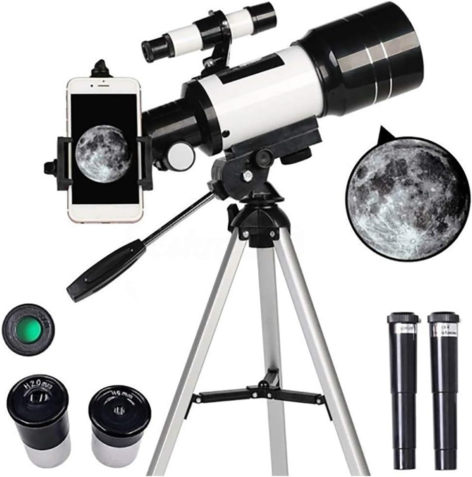 Adults Kids Monocular Telescope with Tripod Finder 150X 70mm Aperture Scope Astronomical Refraction Telescope Best Portable Telescope Beginner Gift for Space Observation Stargazing