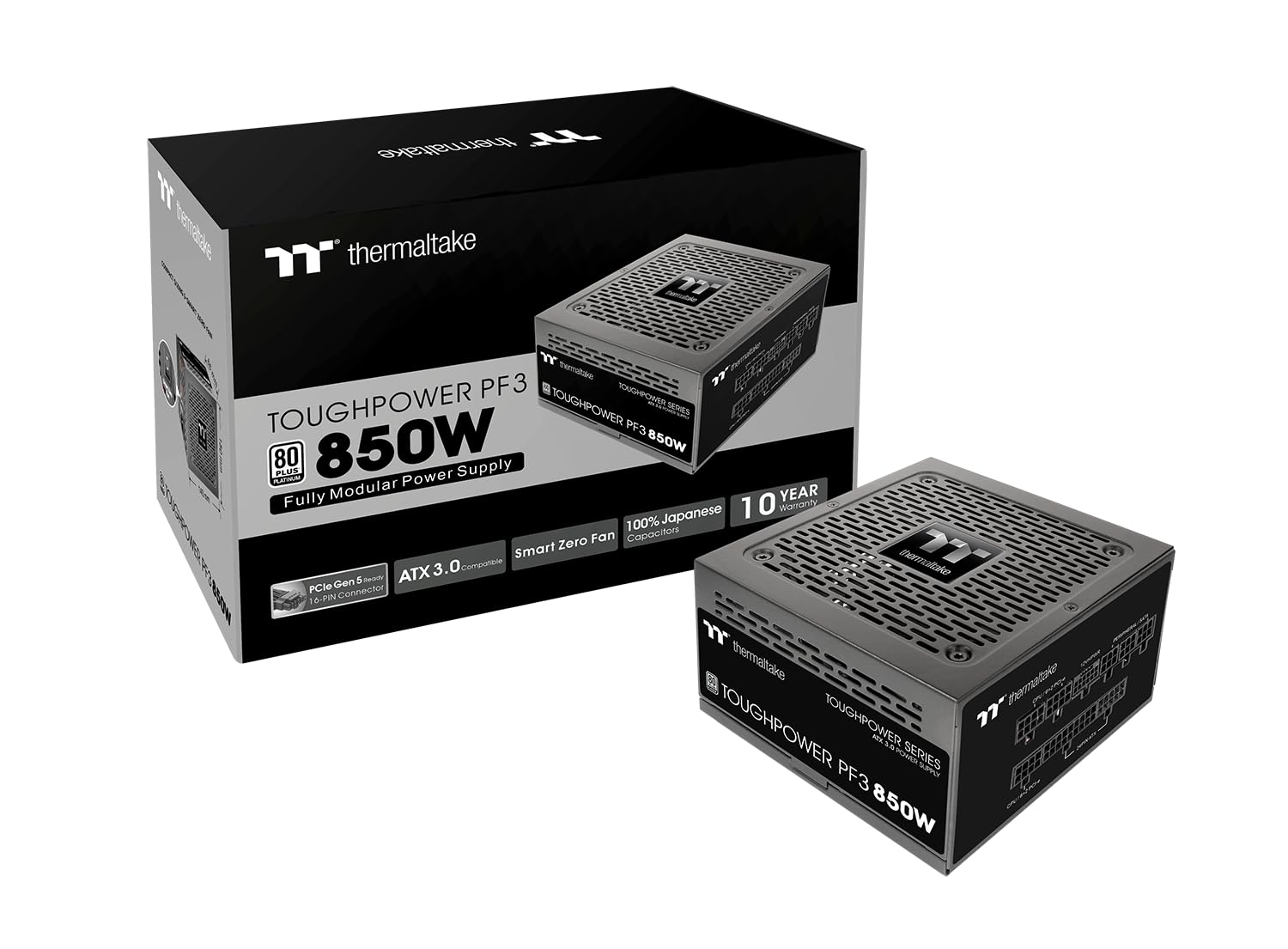 Thermaltake Toughpower PF3 850W Gen 5 | ATX 3.0 | PCIe Gen 5 Ready | Smart Zero Fan | 80 Plus Platinum | Fully Modular