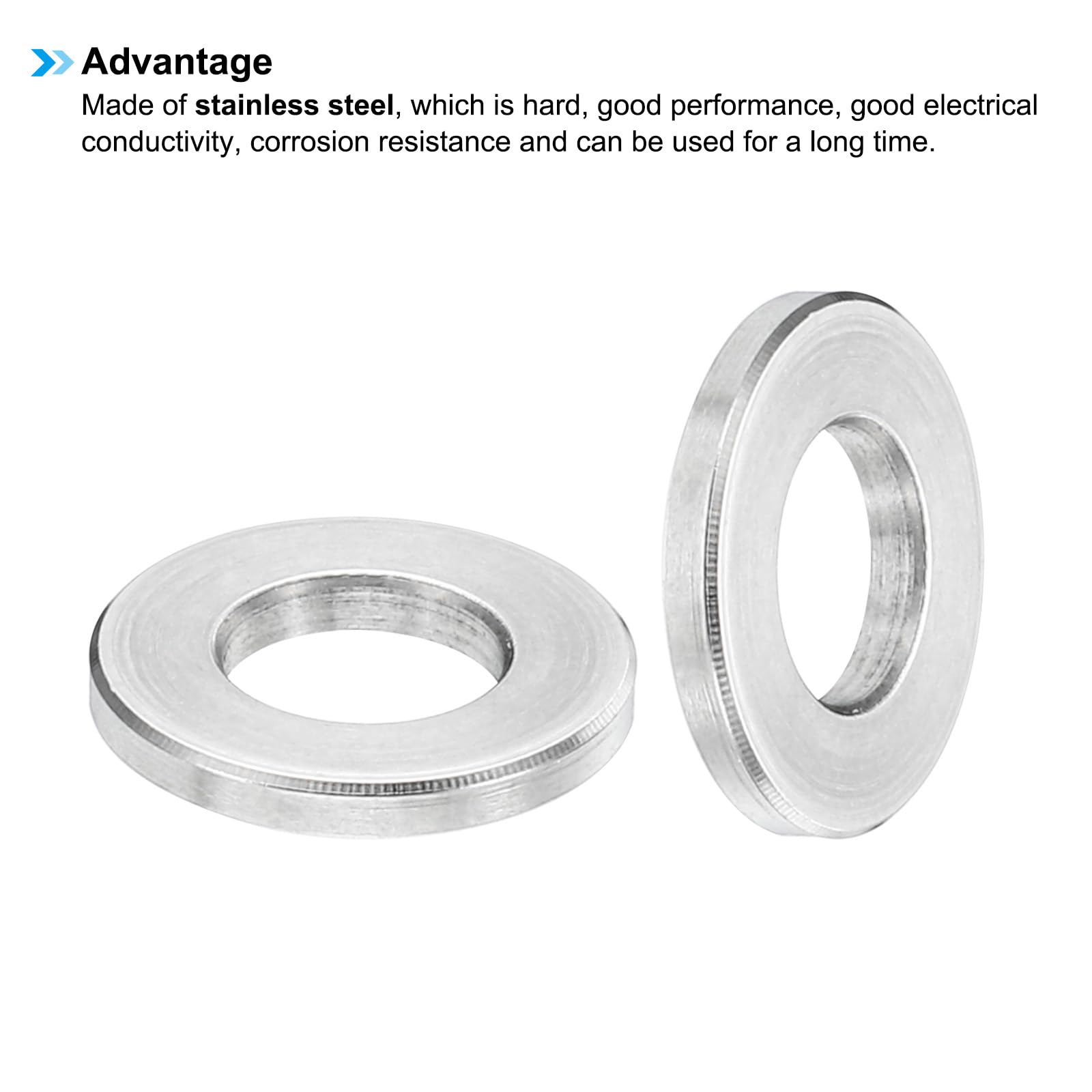 PATIKIL M8 Stainless Steel Spacers, 5Pcs Metal Spacer Stainless Steel 8.2mm ID x 16mm OD x 2mm L Stainless Steel Spacer Screw Standoff for 5/16" or M8 Screw - Image 4