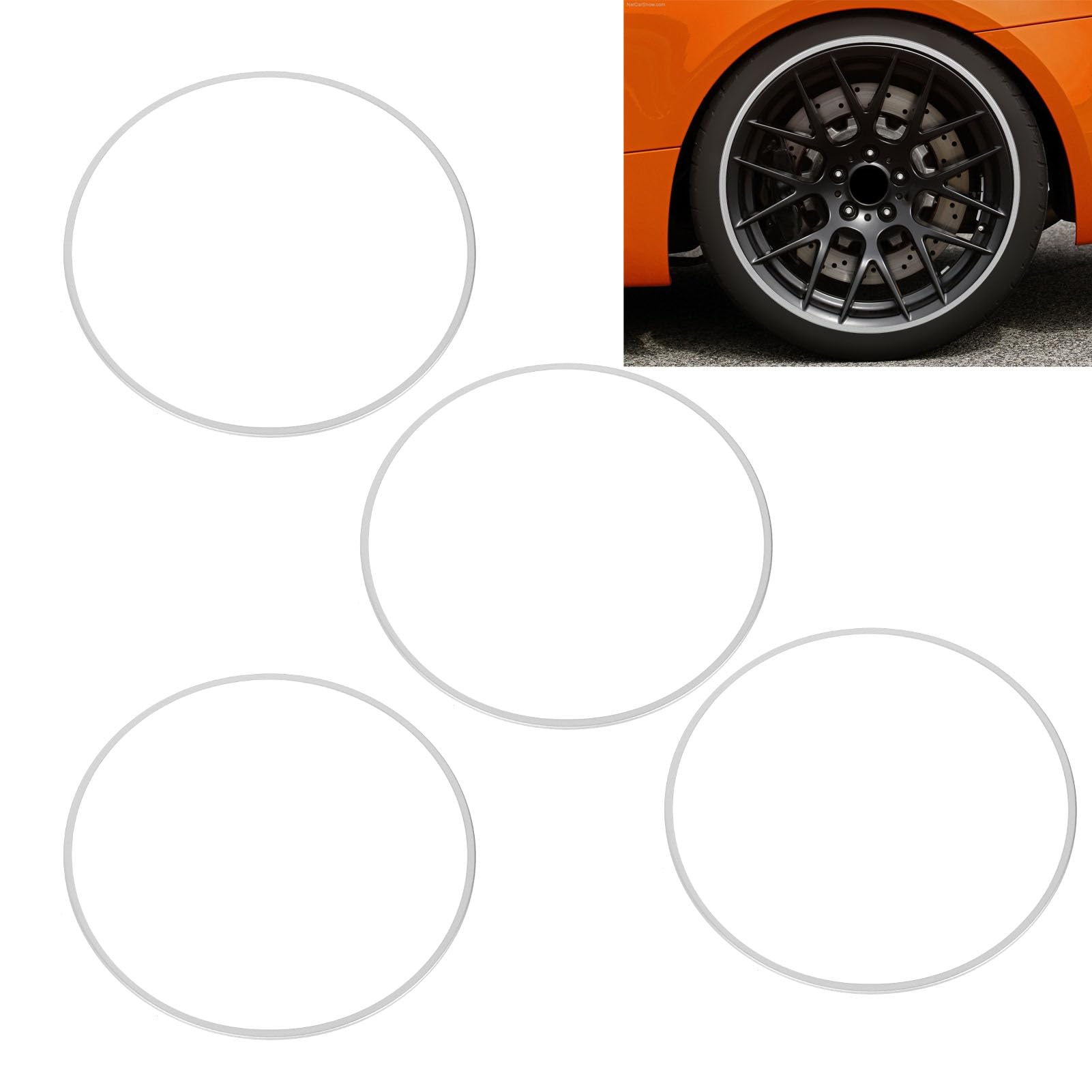 Protector Cerchione Ruote Auto Adesivo Universale in Lega 19 Pollici Protezione Completa Resistente Facile da Installare Bianco