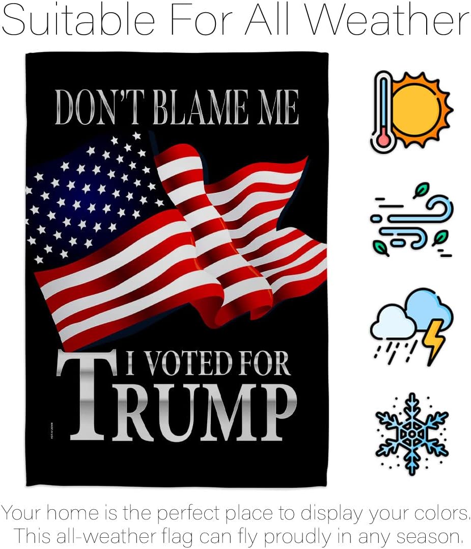 Voted 2024 Garden Flag - Set with Stand Patriotic Vote President Democrat Republican Tea Party United State American Election - House Banner Small Yard Gift Double-Sided Made in USA 13 X 18.5