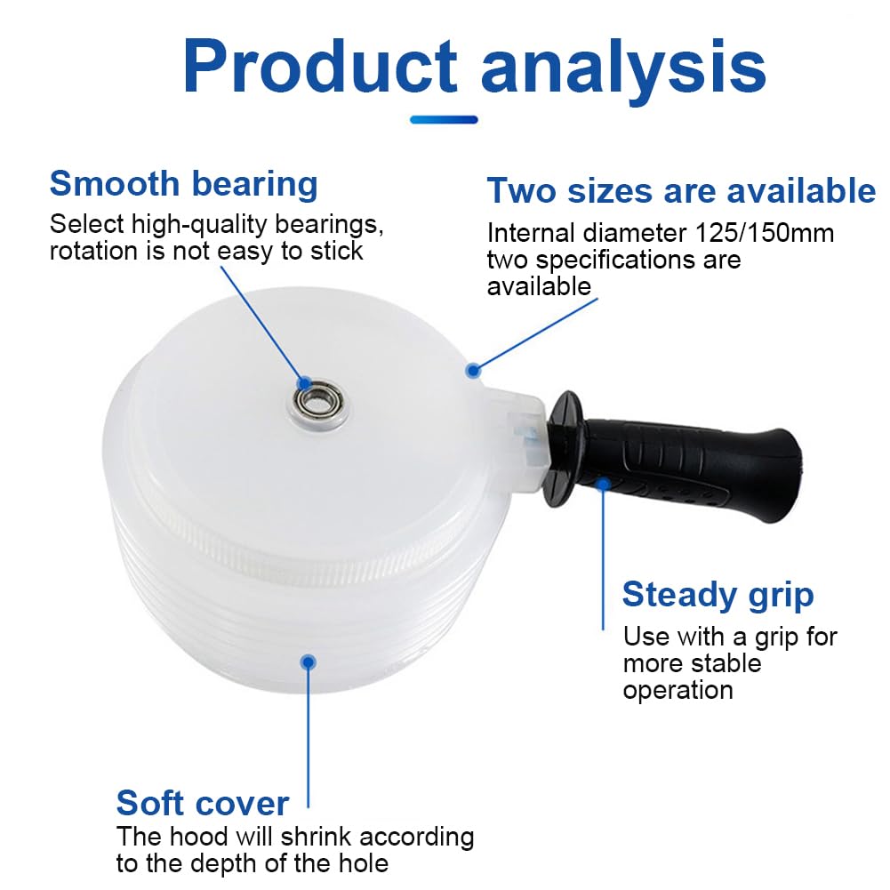 Fiberglass Hole Saw Dust Bowl for Recessed Lights, Electric Hammer Drill Dust Cover