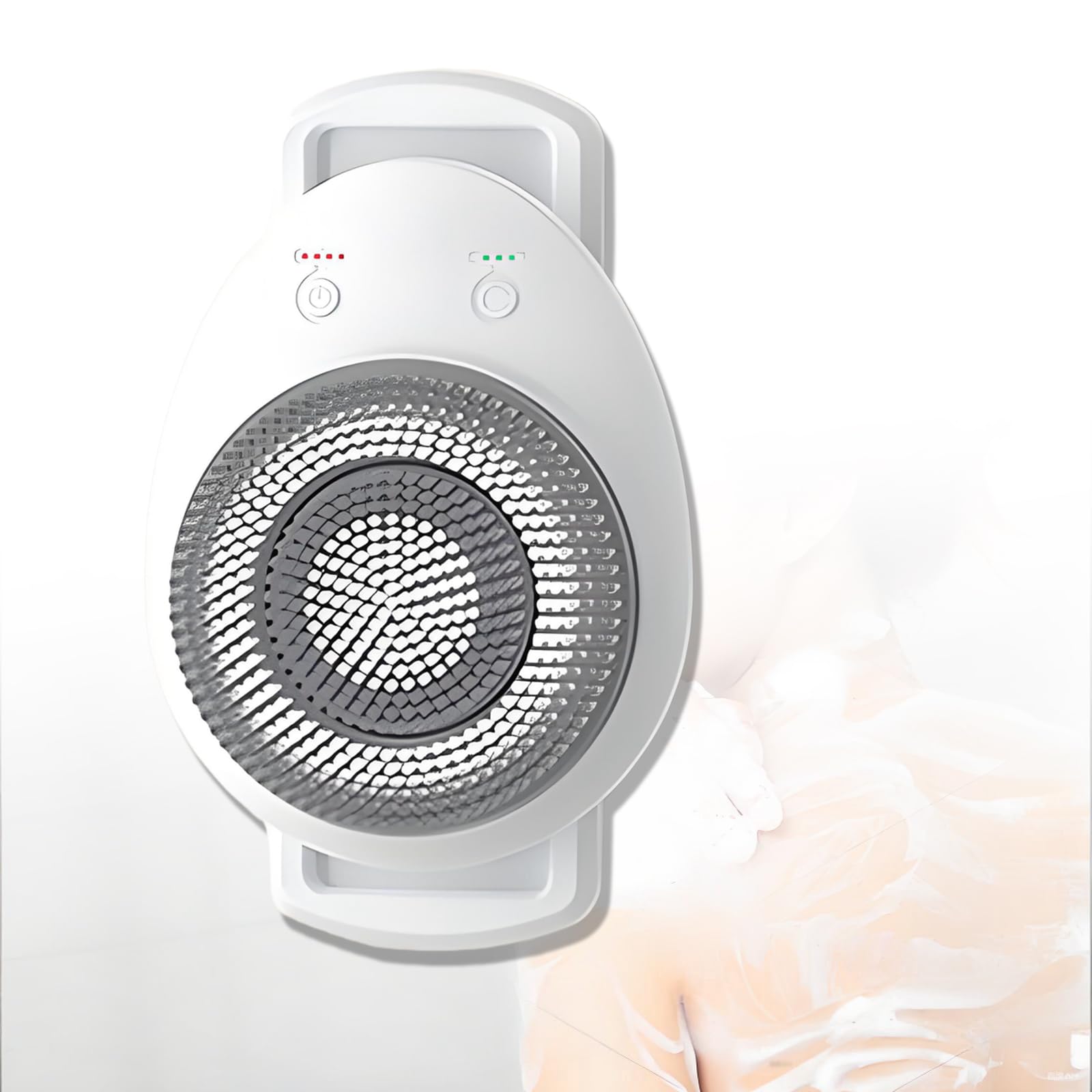 Spazzola Elettrica per La Schiena a Parete per La Doccia, Spazzola per Il Corpo a Secco per Il Bagno, con Spia Luminosa, Spazzola Rotante Automatica a 360°, 3 velocità