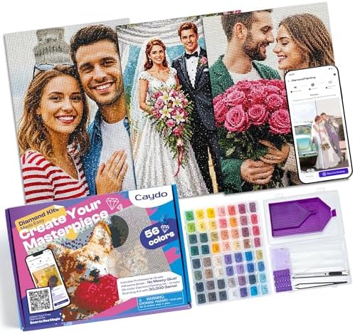 Amazon.com: Caydo 3 Pack Quick Custom Diamond Painting with Design App ...