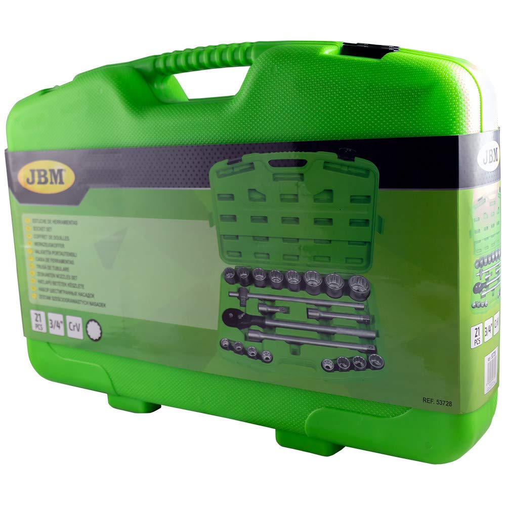 ESTUCHE DE HERRAMIENTAS CON 21 PIEZAS AUTOCLE 3/4" 12 CANTOS