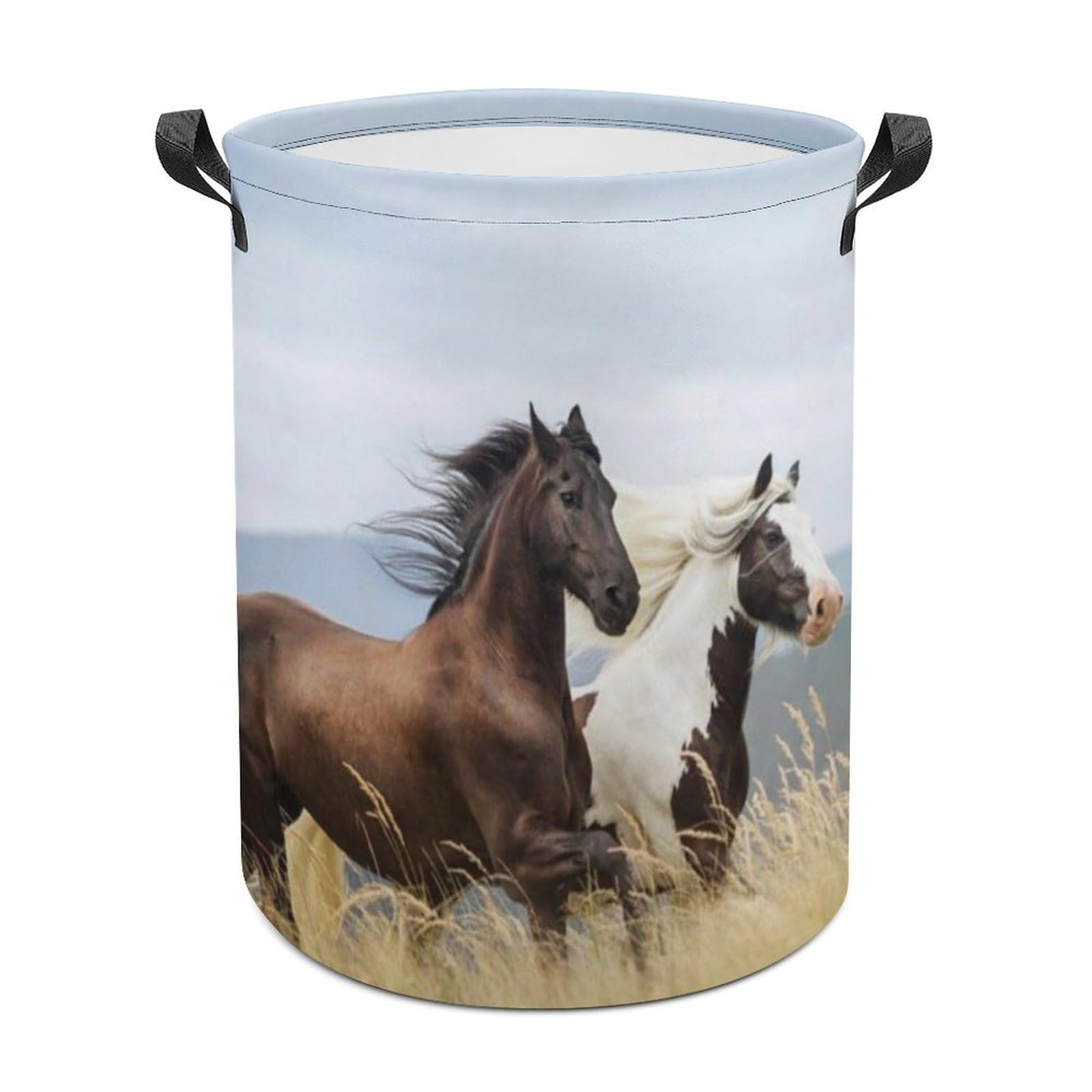 Wlntrophic Laundry Hamper, Horse Laundry Basket, Washing Basket with Handle