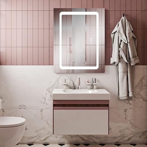 Miniatura 10 de Fundin Espejo de baño de aluminio solo para montaje empotrado, con puerta de espejo de doble cara sin marco, 15 pulgadas x 24 pulgadas