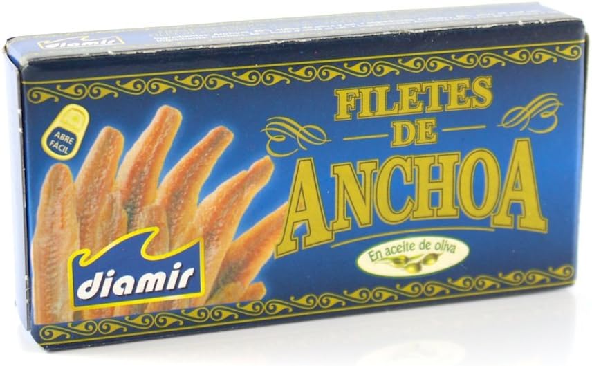 Diamir Anchovy Fillets in Olive Oil, Easy Open 45 g Tin