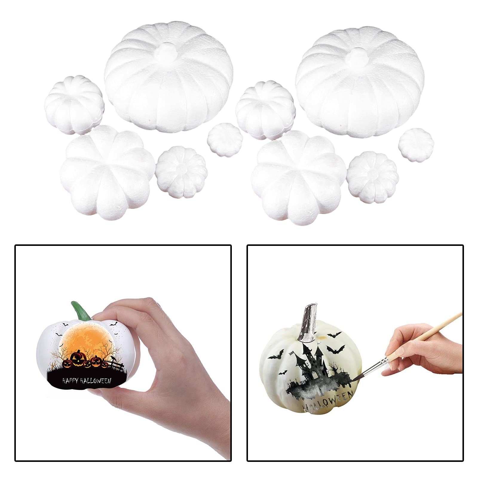 Amazon.de: F Fityle Knstliche Krbisse Set Geflschte Krbisse Dekorations  Kit Krbis Wei Klein Deko fr Halloween Thanksgiving Weihnachtsdekoration  Herbstschmuck- 5 Gren 10 Stck