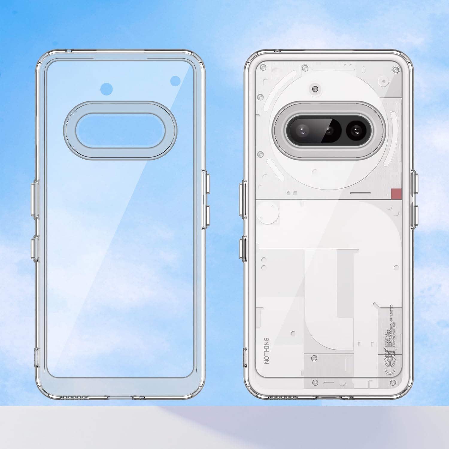 Zeking for Nothing Phone (3a) Case, [Non-Yellowing] TPU Edge & Hard PC Back Crystal