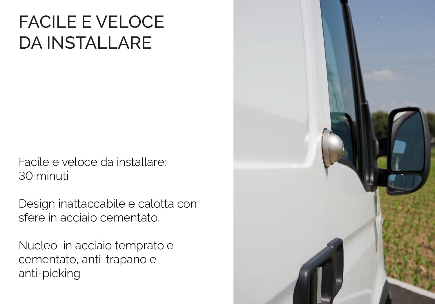 UFO Serratura di Sicurezza per Vano di Carico Furgoni, Nickel Opaco