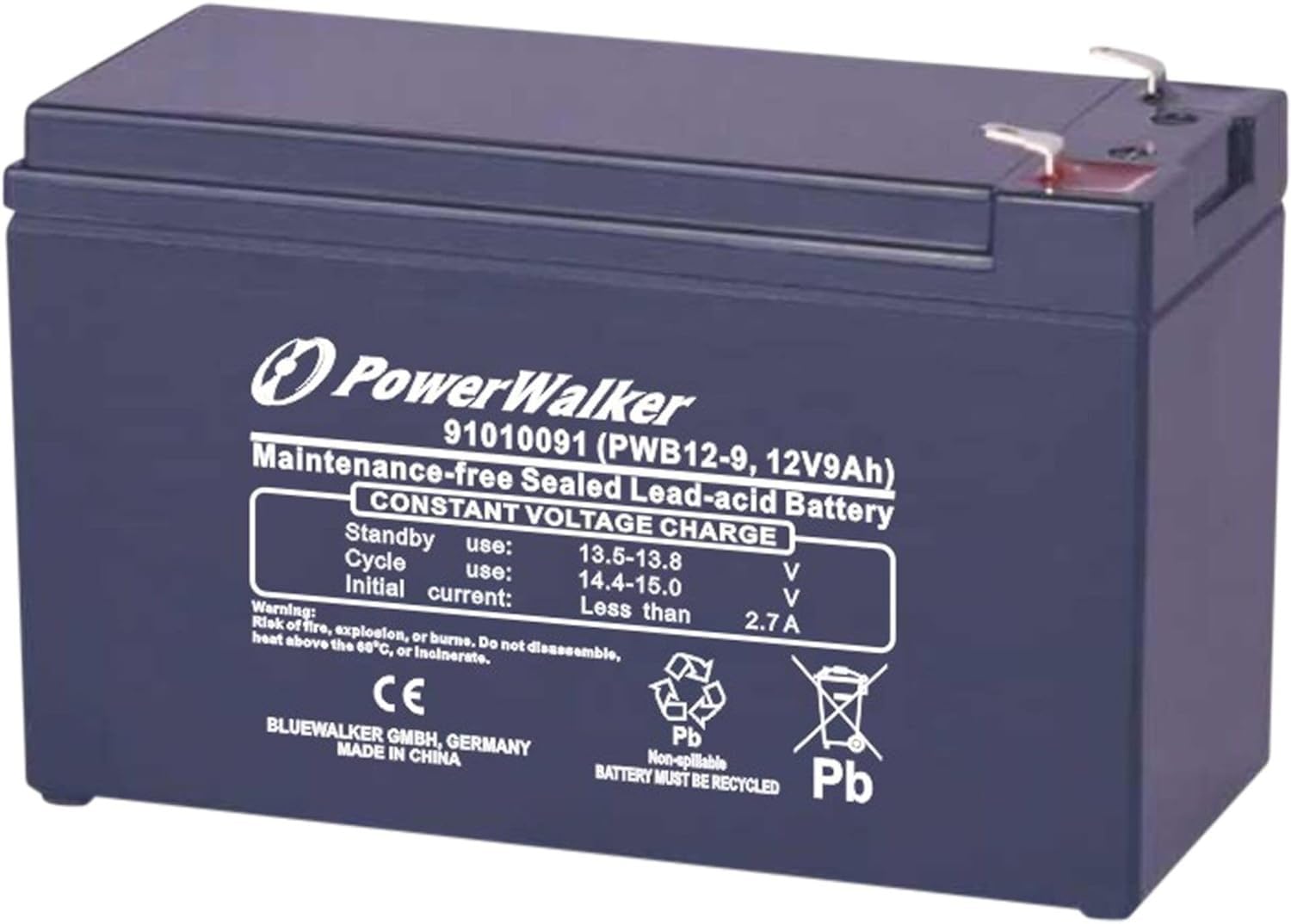 PowerWalker 12V/9Ah VRLA Batterie Plomb-Gel PWB12-9