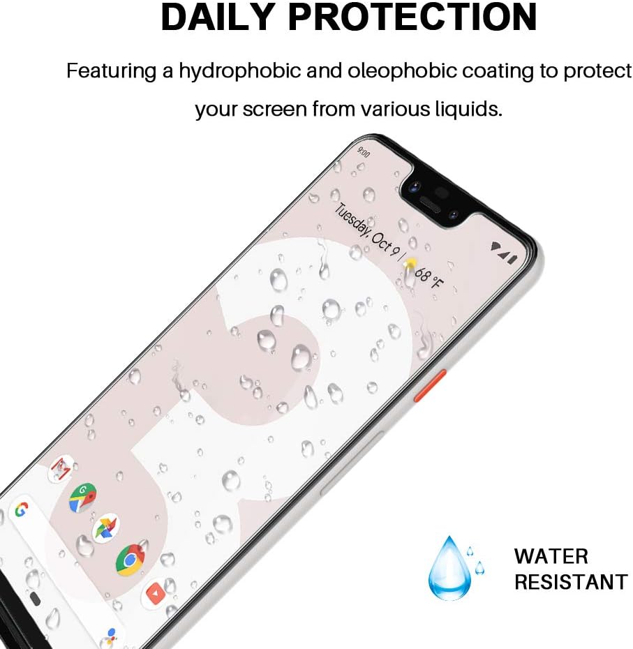 MP-MALL 3-Pack Screen Protector Compatible for Google Pixel 3 XL, Tempered Glass Alignment Frame Easy Installation Case Friendly Not Fits for Google Pixel 3