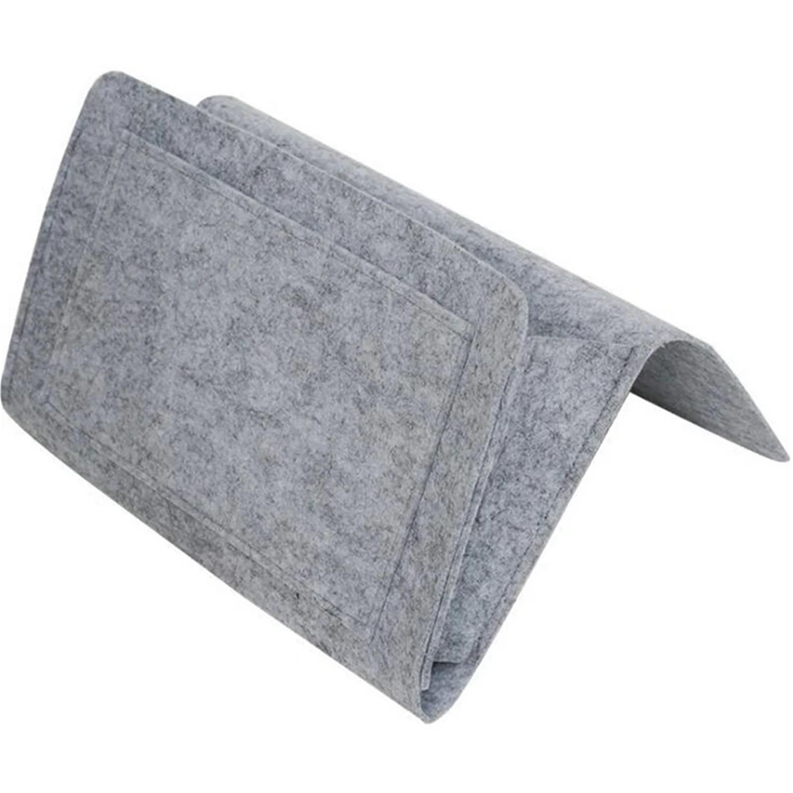 BDFJEDS Couch Armrest Organizer Felt Bedside Storage Bag Organizer Bed Desk Bags Sofa TV Remote Control Hanging Caddy Couch Holder Pockets(Light Grey)