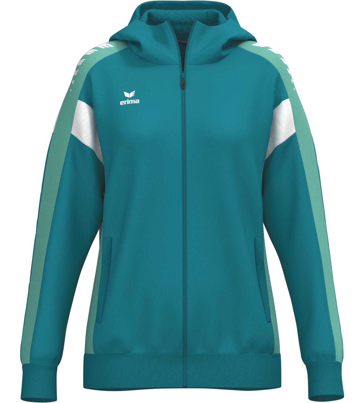 Erima Women's Celebrate 125 Training Jacket With hood (1032620), tahitian blue/mint, 44