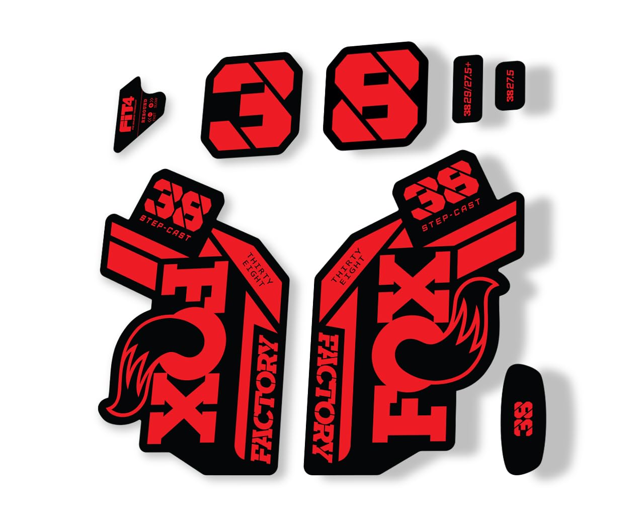 Adesivi Sostituzione Forcella Fox 38 2021 - Design Arancione Lucido, Resistente Ai Graffi