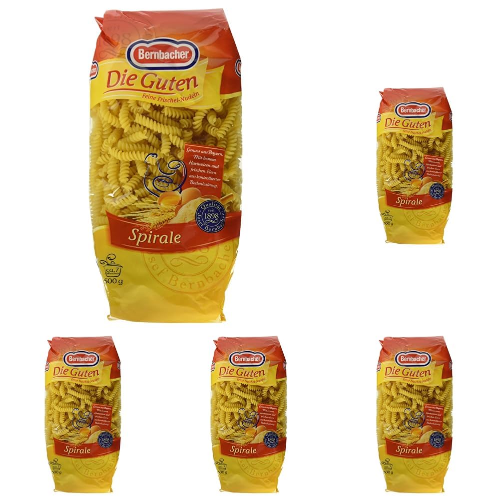 Bernbacher Die Guten Feine Frischei-Nudeln - Spirale, 500g (Packung mit 5)
