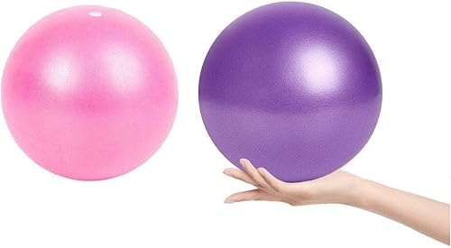 Pelota de pilates pequeña de 9 pulgadas con pipeta inflable para estabilidad, barra de pilates, yoga, entrenamiento central y terapia física,