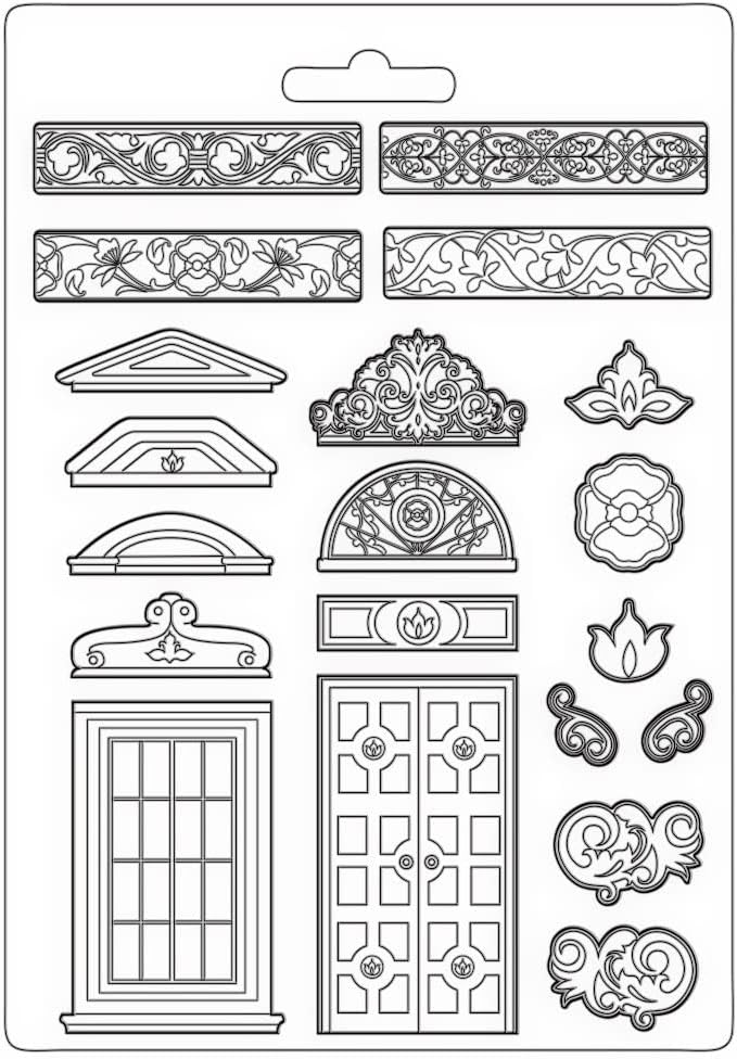 STAMPERIA INTER, KFT Soft Maxi Mould Greek/Door, White