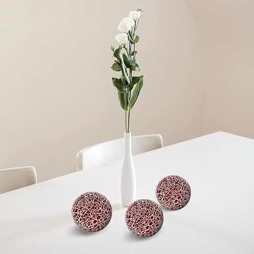 Miniatura 18 de Bolas decorativas para cuencos, bolas decorativas de 3.15 pulgadas, orbes y esferas decorativas agrietadas para rellenos de jarrones, centro de mesa