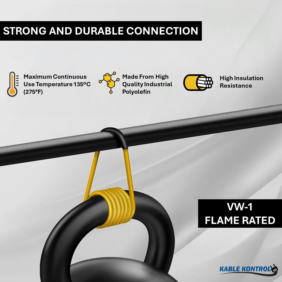 Kable Kontrol 3:1 Heat Shrink Tubing - 0.375 Inch(3/8”) - 200 Feet - Black - Polyolefin - Industrial Shrink Tube & Cable Sleeve for Electrical Wire Insulation