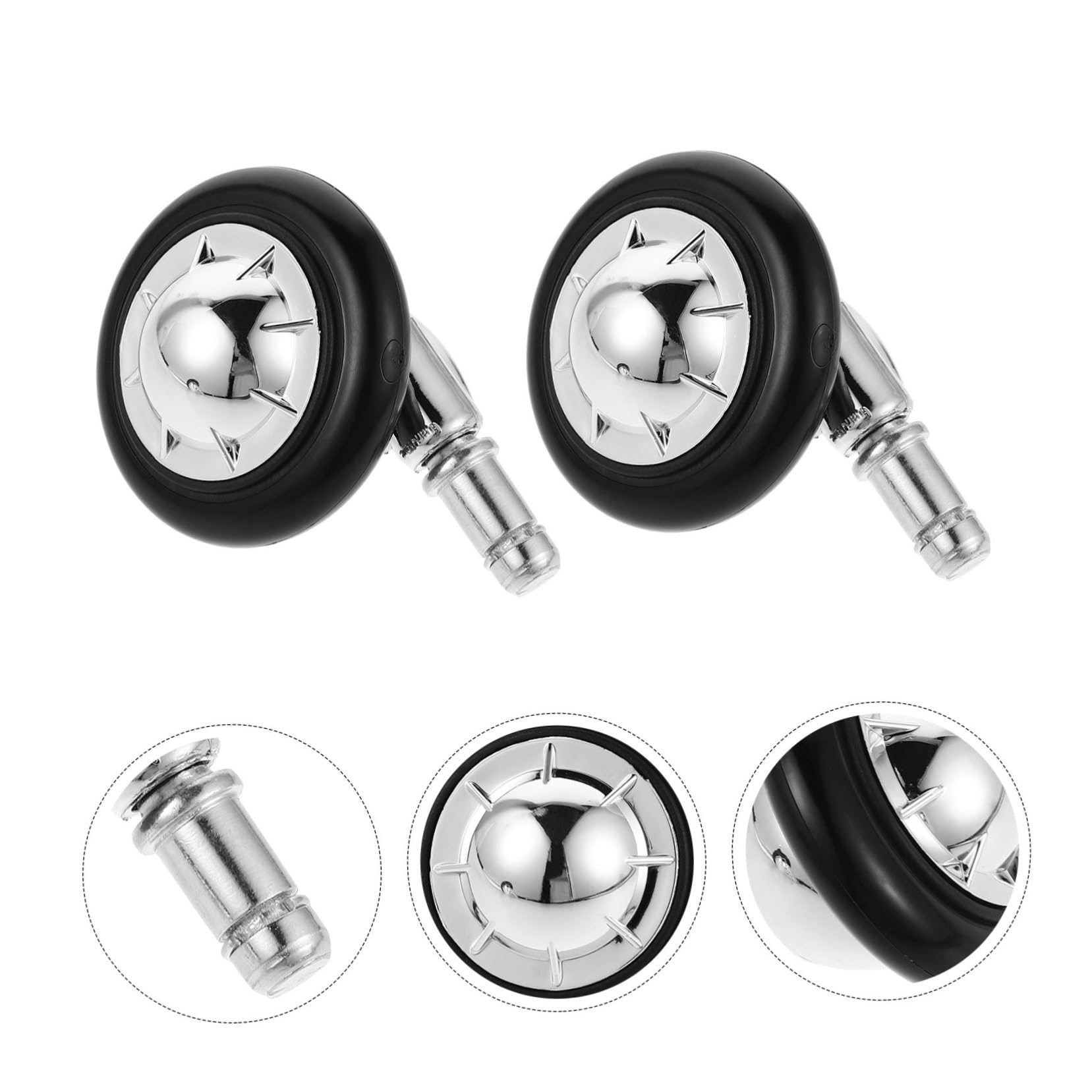 Rotelle per Sedie da Ufficio Tecnologia Silenziosa in Pvc in Cromo Elettroplaccato 5 Pezzi Compatibilità per Scrivania e Uso Professionale