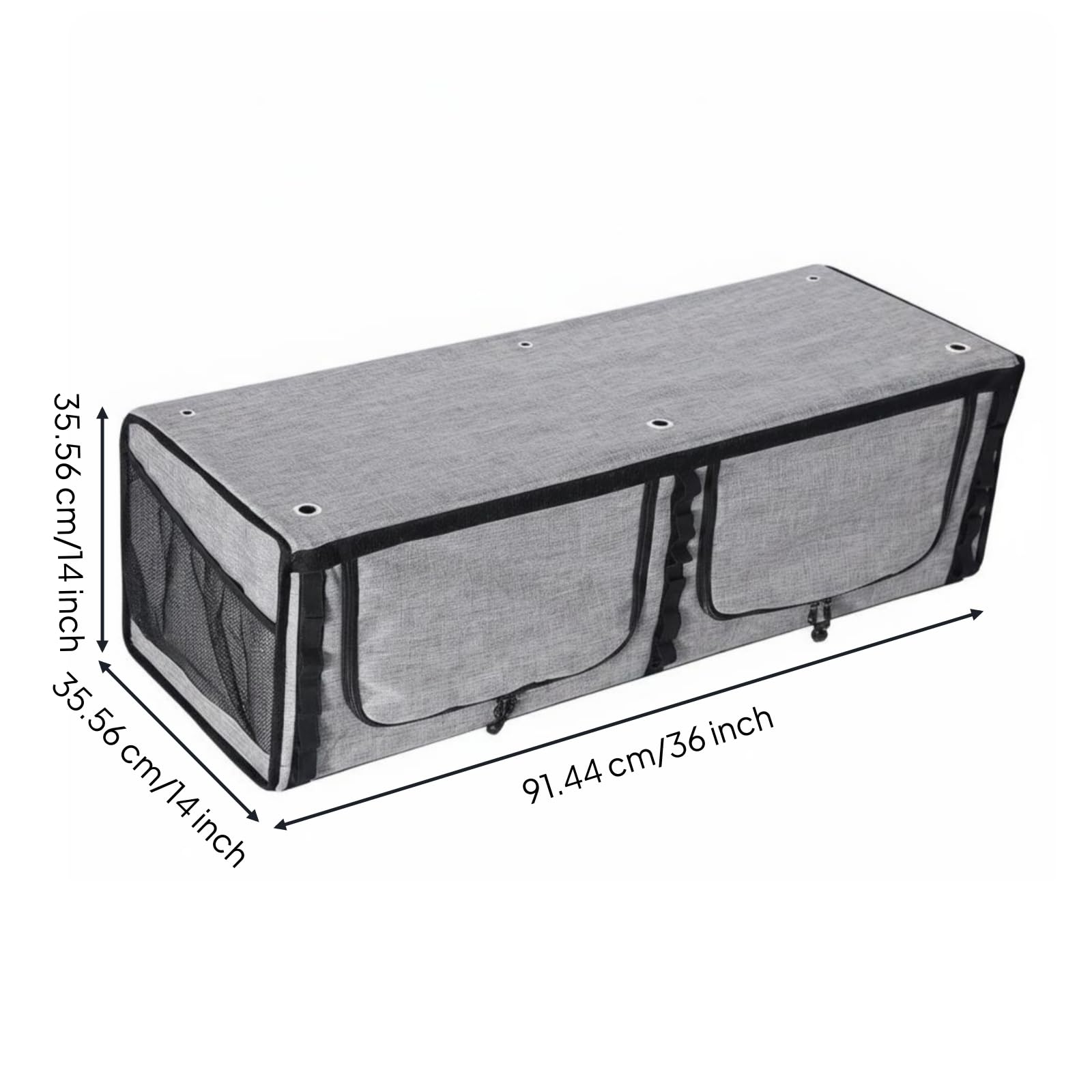 Qianly Cabinet Rangement RV 36 Pouces Compartiments Zippés Organisateur Suspendu Pliable Panneaux en Rangement Souple Zippé pour Camping-Car, Gris