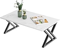 Vista 10 de Mesa de café Wolawu de vidrio negro para sala de estar, mesa central rectangular moderna con marco de metal resistente, mesa de té de vidrio