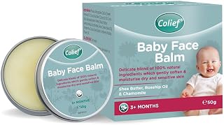 Colief New Baby Face Balm | 100% Natural Ingredients | Gently Soften & Moisturize Baby's Dry Skin | Contains Shea Butter, Chamomile, Rosehip Oil, Coconut Oil | Suitable For Babies 3+ Months | 1.76 oz