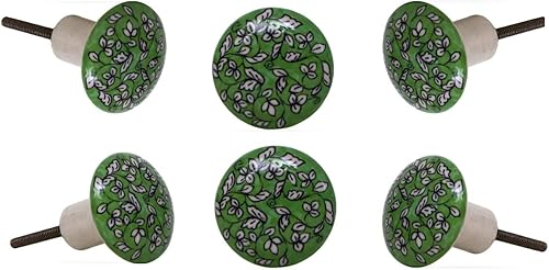 TRINCA-FERRO Juego de 6 tiradores de cerámica para armario de cocina, cama, tocador