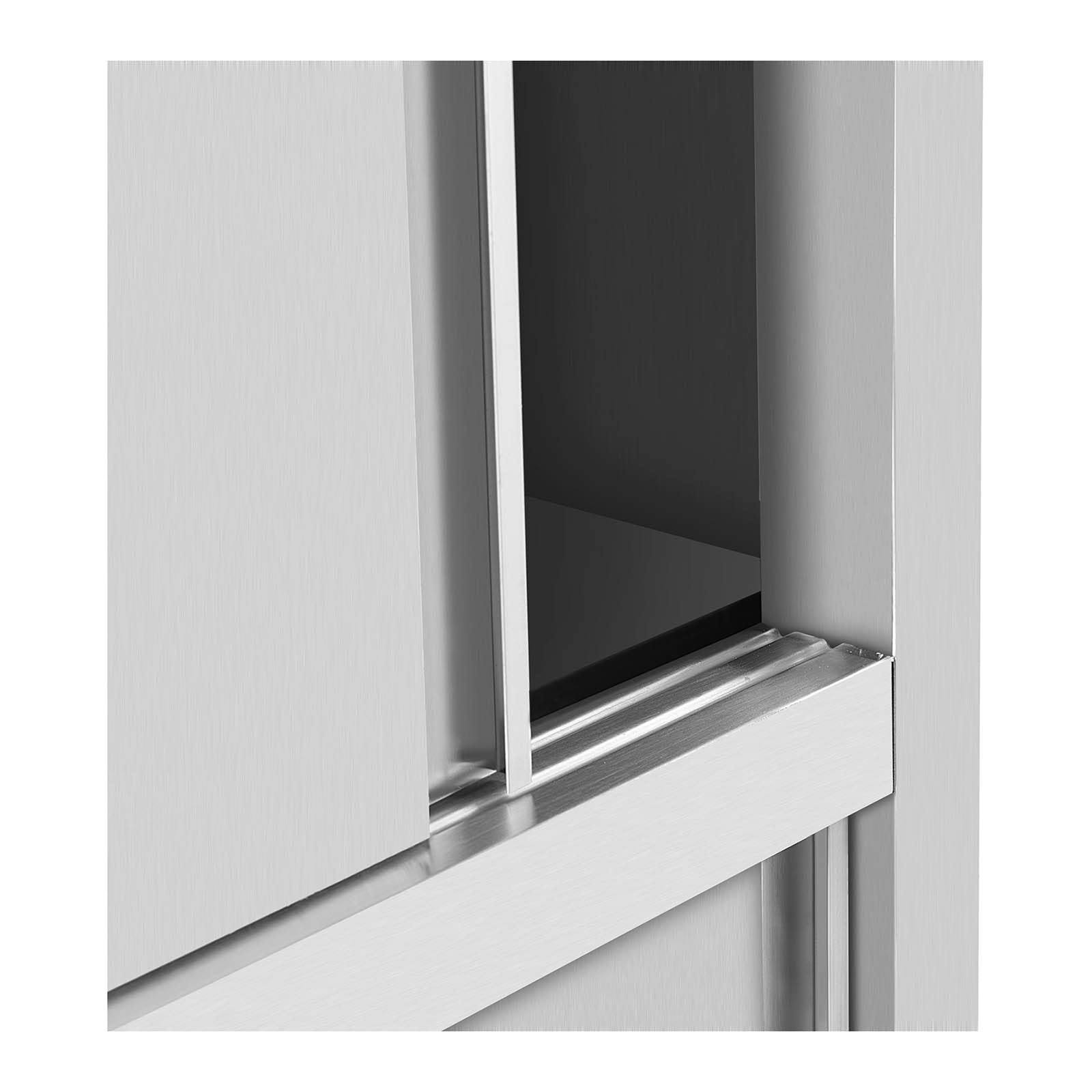 Royal Catering Armadietto da cucina 800 x 500 x 1800 mm, in acciaio inox, colore: grigio/argento