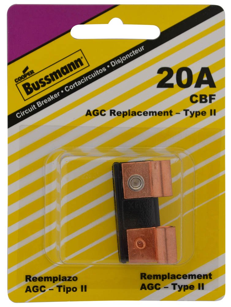 Bussmann (BP/cbf-20-rp) 20 Amp CBF tipo-ii Breaker para Panel fusible de cristal