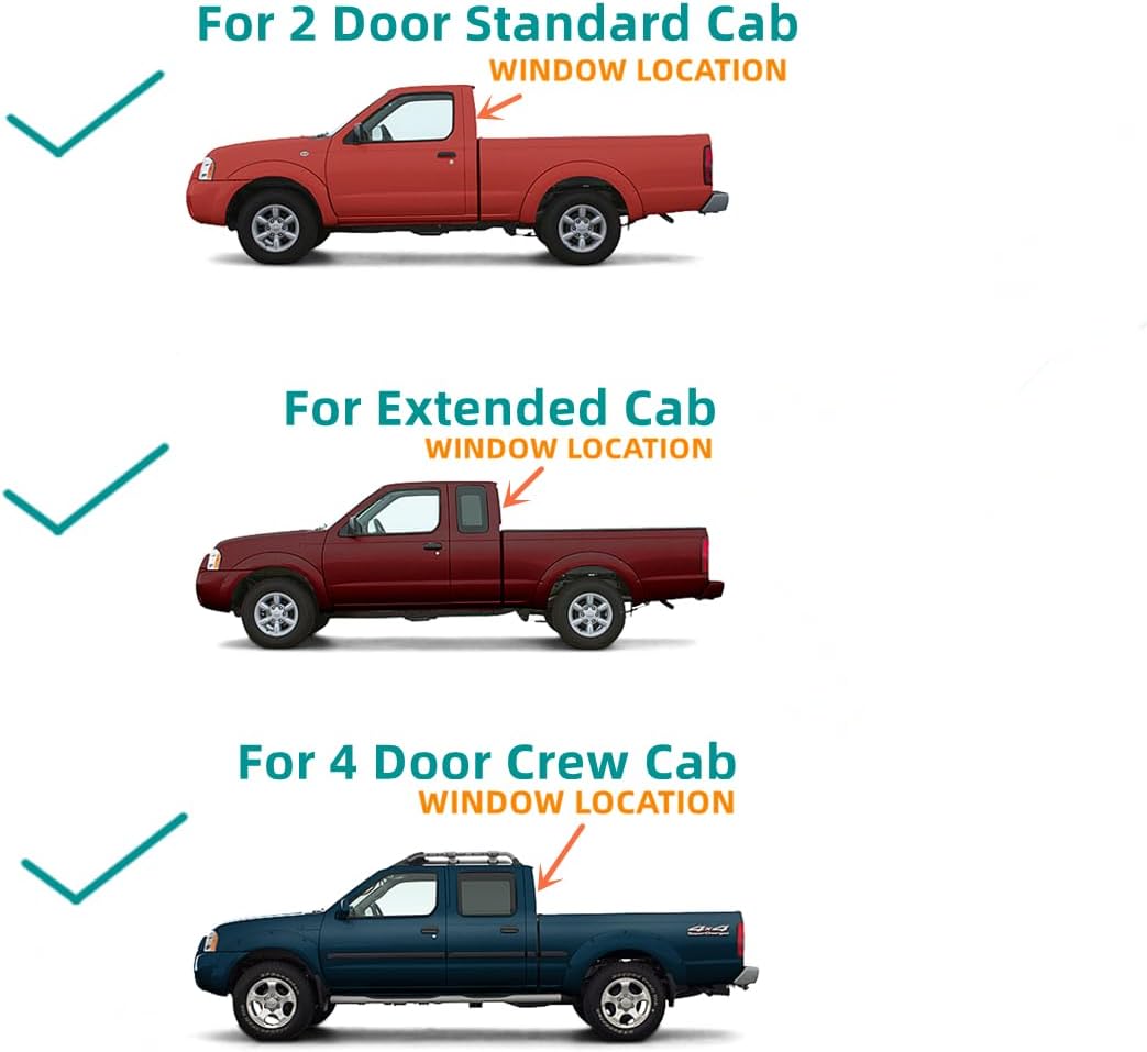 Manual Sliding Back Window Glass Slider Replacement for Nissan Frontier Pickup 1998-2004