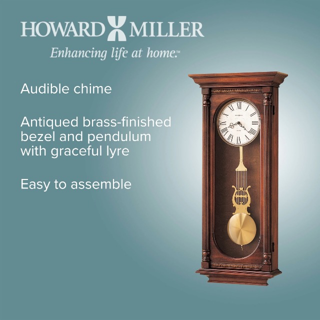 Howard Miller Helmsley Wall Clock 620-192 – Windsor Casual, Brass