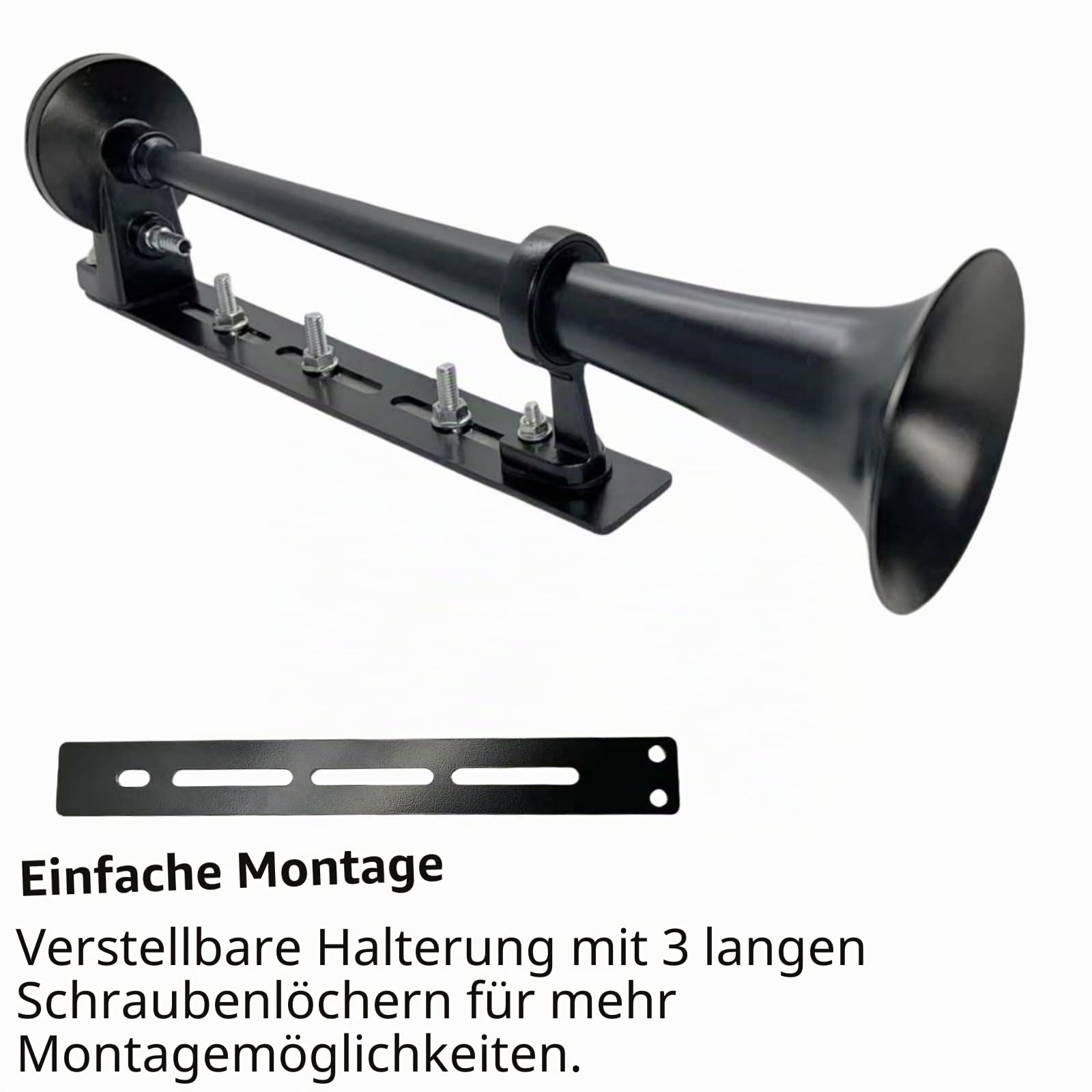 Auto Hupe LKW Hupe Lauter Lautsprecher Innovatives Design Lufthorn und einstellbare Installation car horn Chrom-Zink Trompete schwarz Air Horn mit Luftpumpe für 12V Auto LKW Boot ect