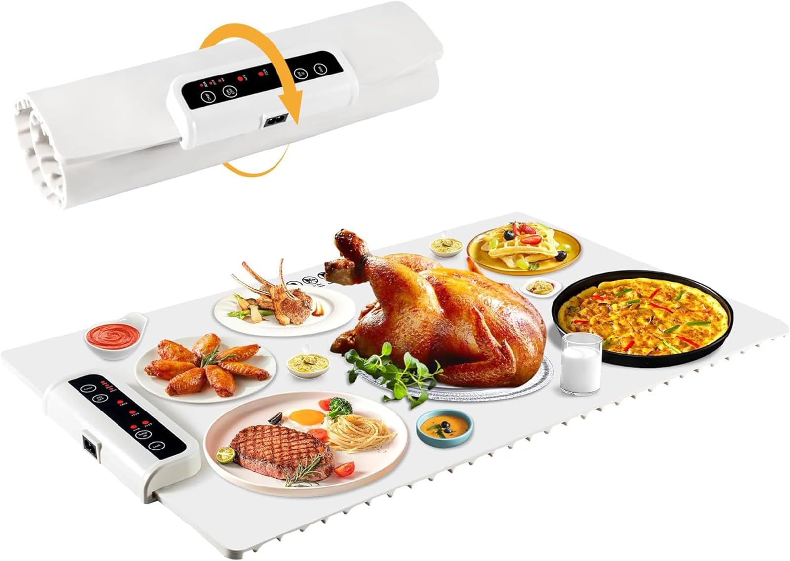KAPEIC Camper Electric Warming Tray With Adjustable Temperature, Foldable Food Warmer, Fast Heating Hot Plate for Buffets and Parties