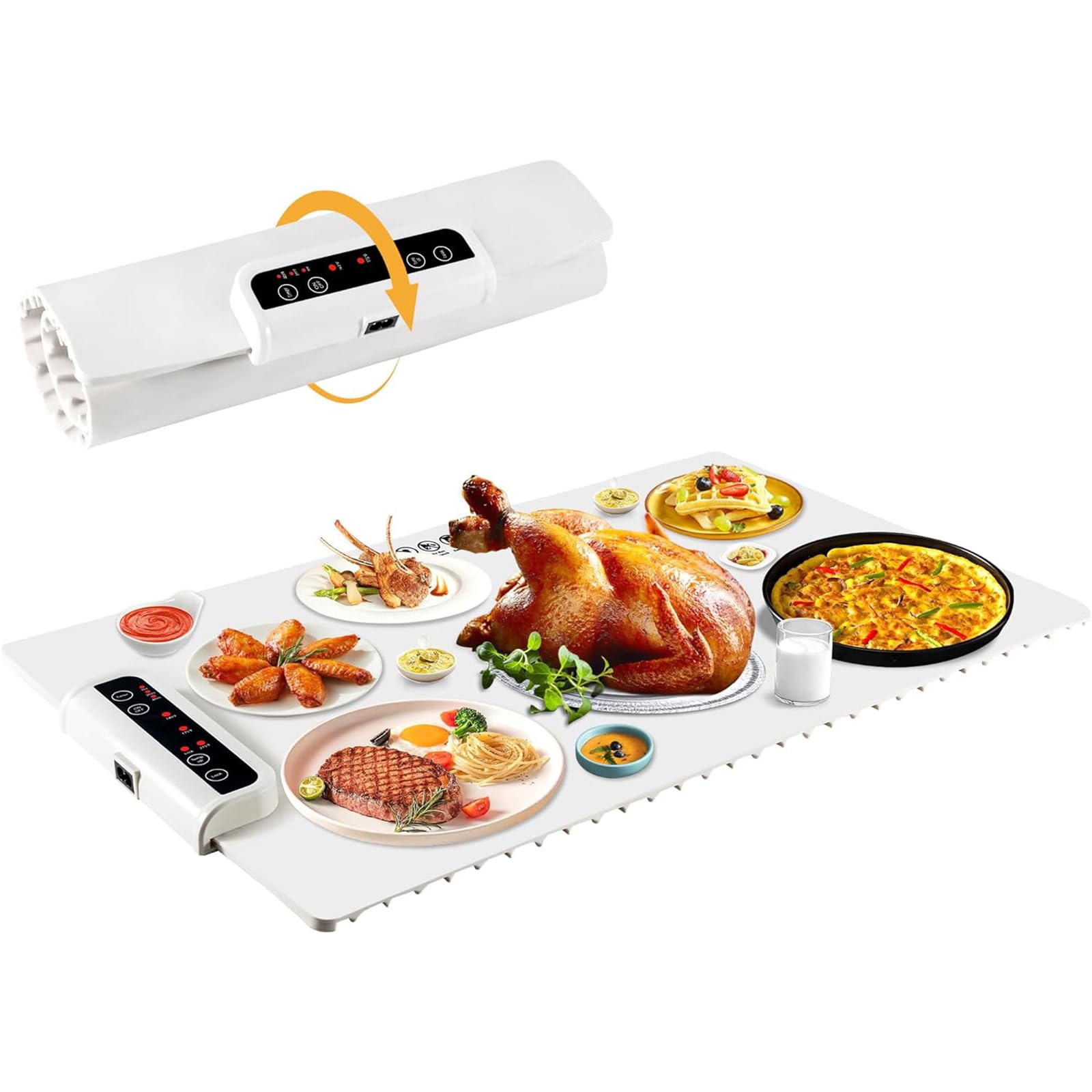 KAPEIC Camper Electric Warming Tray With Adjustable Temperature, Foldable Food Warmer, Fast Heating Hot Plate for Buffets and Parties