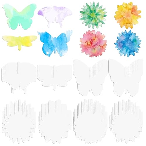 Tinlade 96 Pcs Color Diffusion Paper Spring 6'' Butterfly Flower