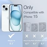 JETech Cas de silicone pour iPhone 15, Sky Blue -Silky Soft Touch, Protection antichoc, Résistant aux rayures, Doublure en microfibre